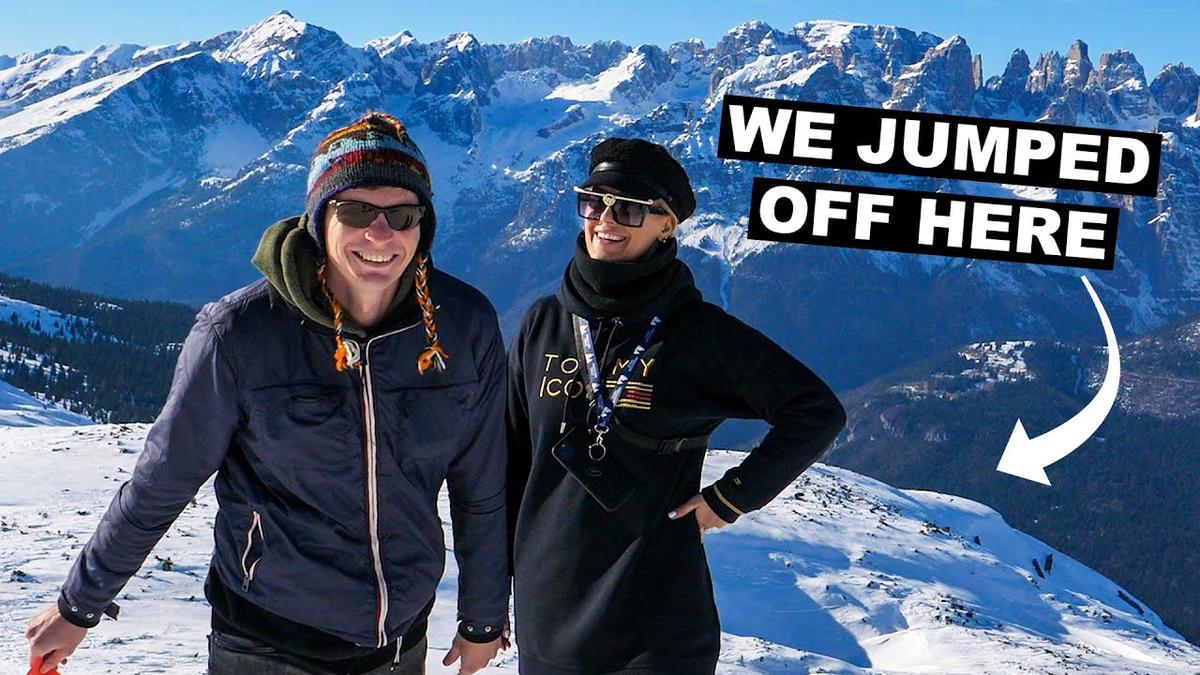 'Video thumbnail for PARAGLIDING OVER THE ITALIAN DOLOMITES (Winter in Trentino)'