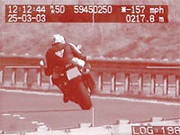 Caught on film. 157mh/h on a Kawasaki ZX-11 in the UK