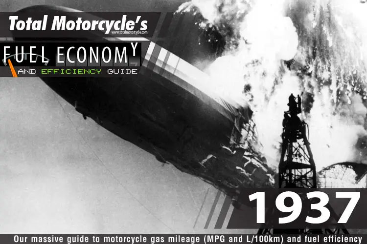 1937 Motorcycle MPG Fuel Economy Guide