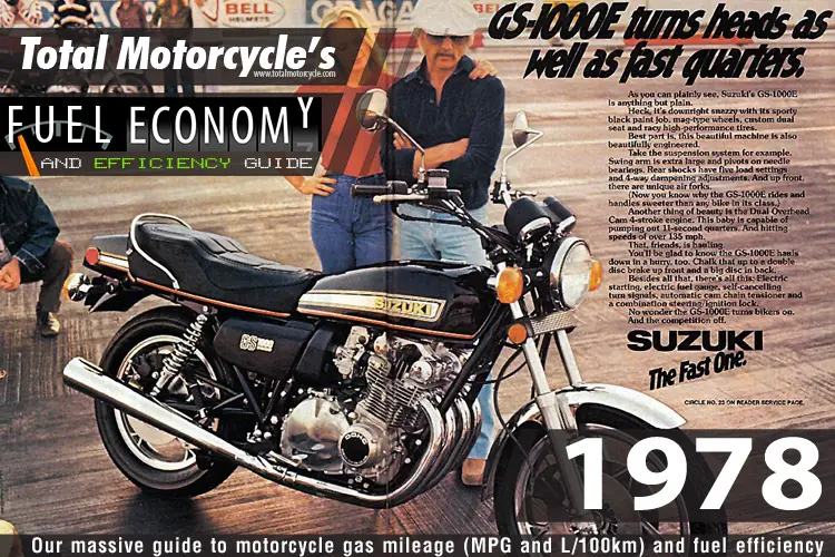 1978 Motorcycle MPG Fuel Economy Guide