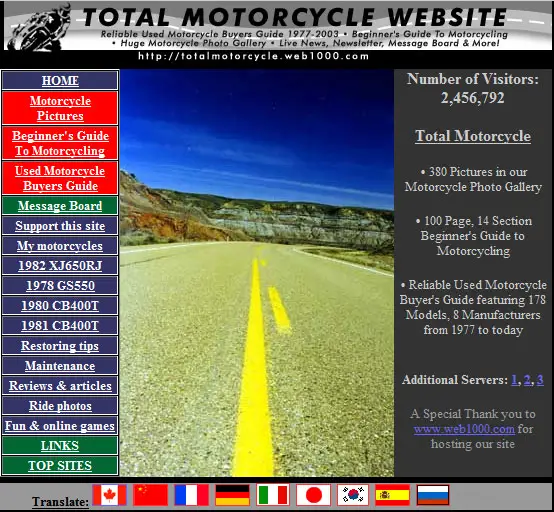 2000-2002 Total Motorcycle Home Page