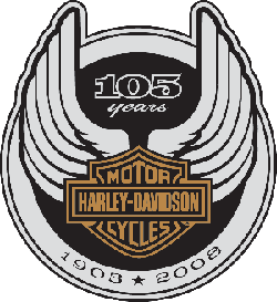 2008 Harley-Davidson 105 years 1903-2008 Motorcycle Logo