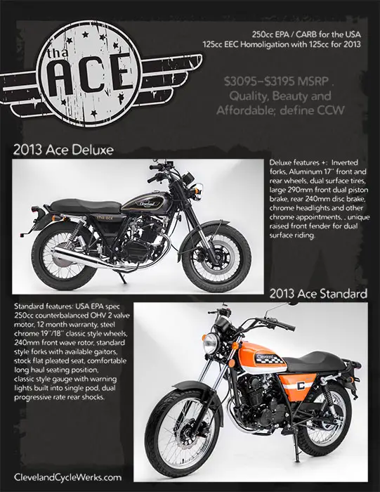 2013 Cleveland CycleWerks Ace Deluxe 