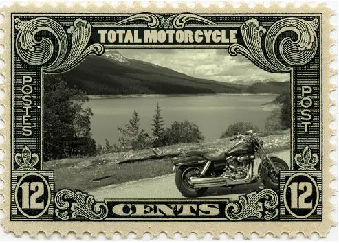 Total Motorcycle Photo Gallery Postage Stamp Logo