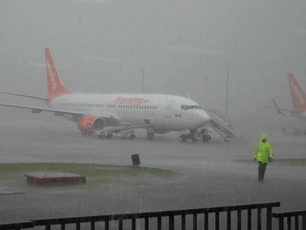 Irma band of torrential rain at Havana airport
