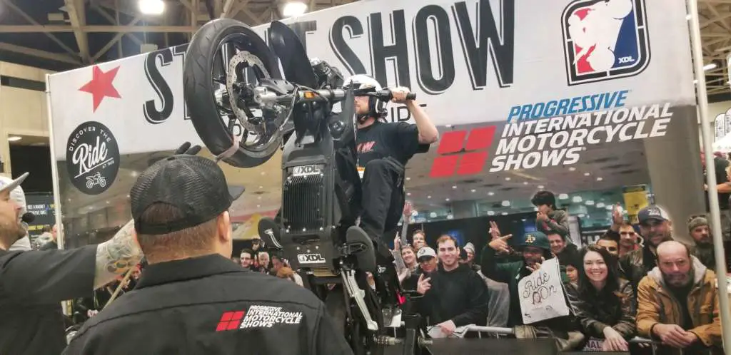 Staff Writer Eric Leaverton performs a wheelie on The Wheelie Machine, one of the activities at IMS 2020.