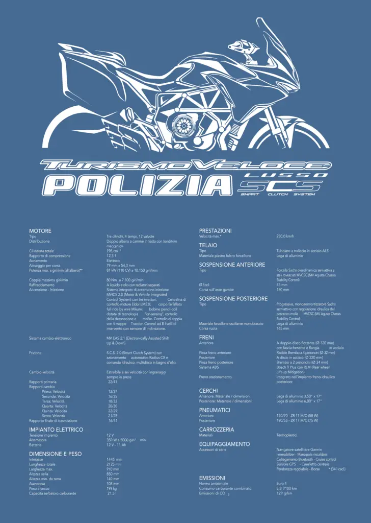 2021 MV Agusta Turismo Veloce 800 Lusso SCS Polizia